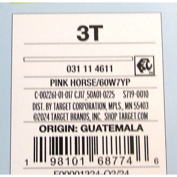 Cat & Jack Toddler Girl's T-Shirt Size 3T Pink Horse Graphic Short Sleeve Cotton - Picture 5 of 5